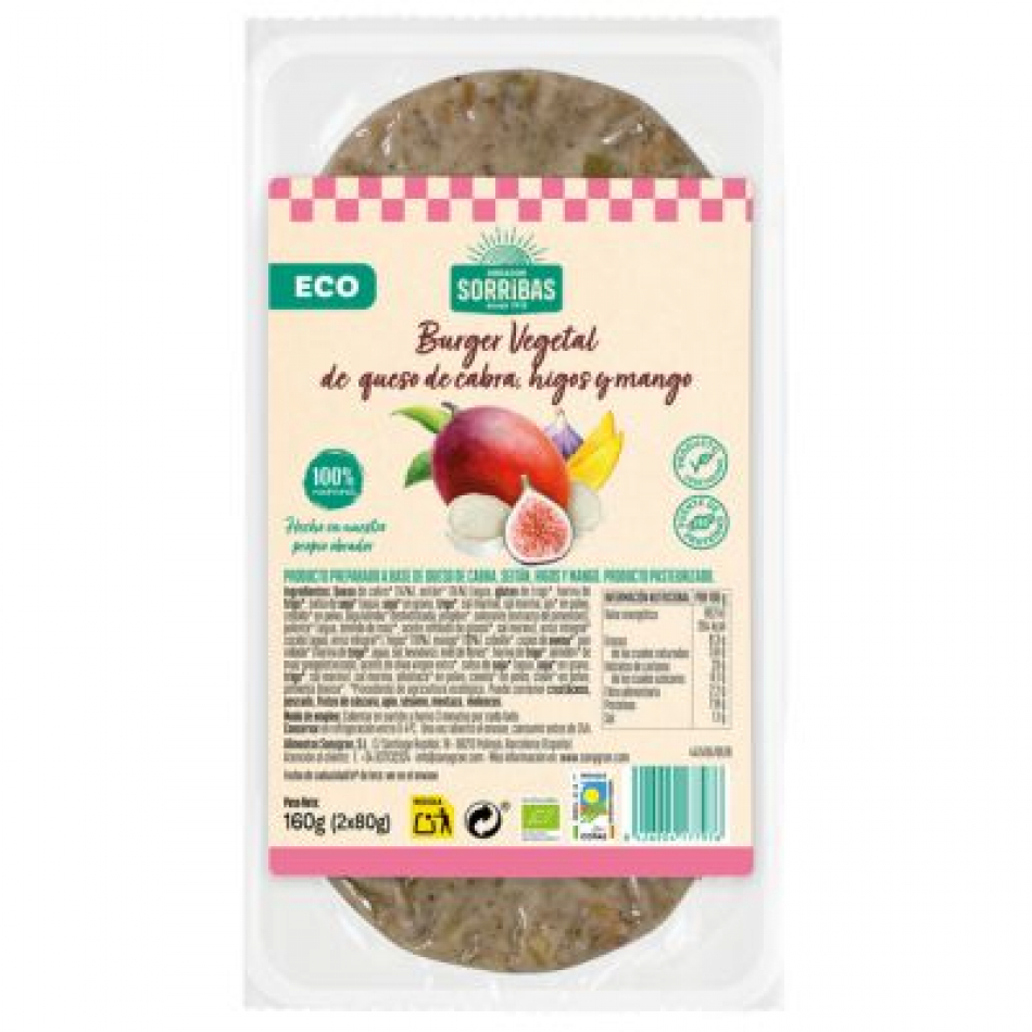 Burger Queso de Cabra Higos y Mango 160gr Eco Vegano Obrador Sorribas