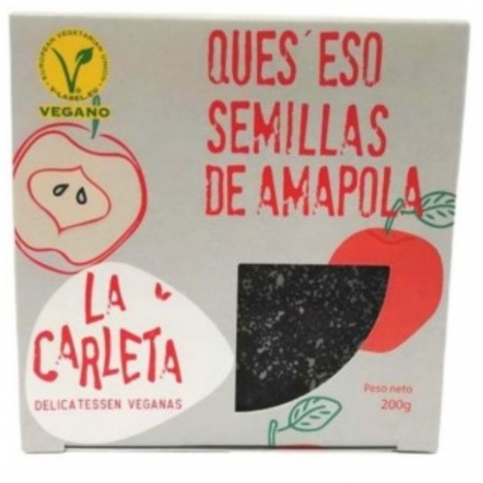 Queso vegano entero con manzana arandanos y semillas de amapola 200gr La Carleta