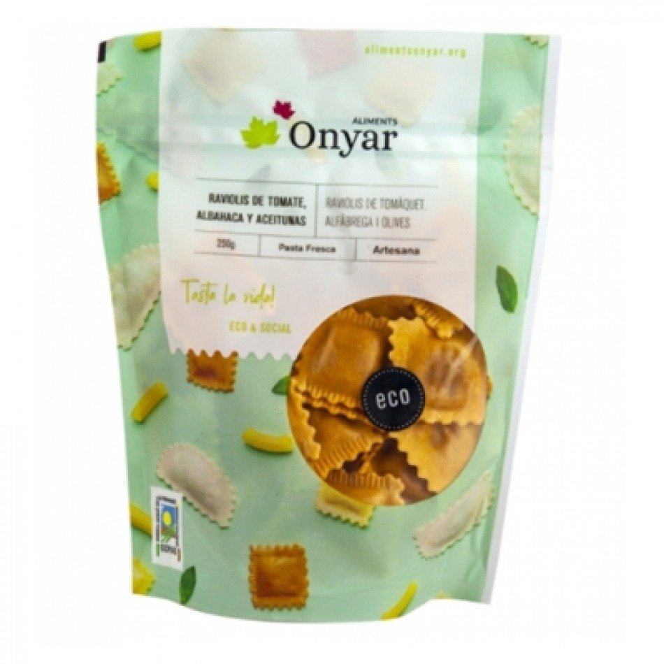 Raviolis frescos de tomate Albahaca y Aceitunas 250gr Aliments Onyar