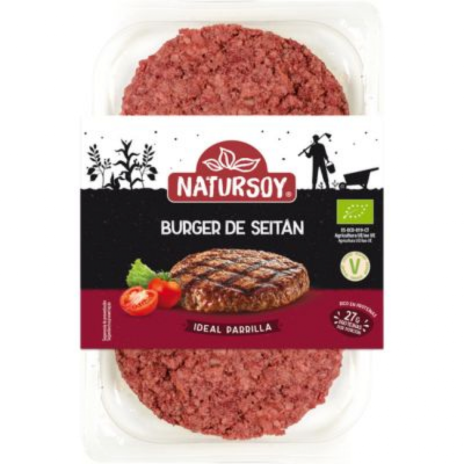 Hamburguesa vegana de Seitan Eco 2x100gr Natursoy