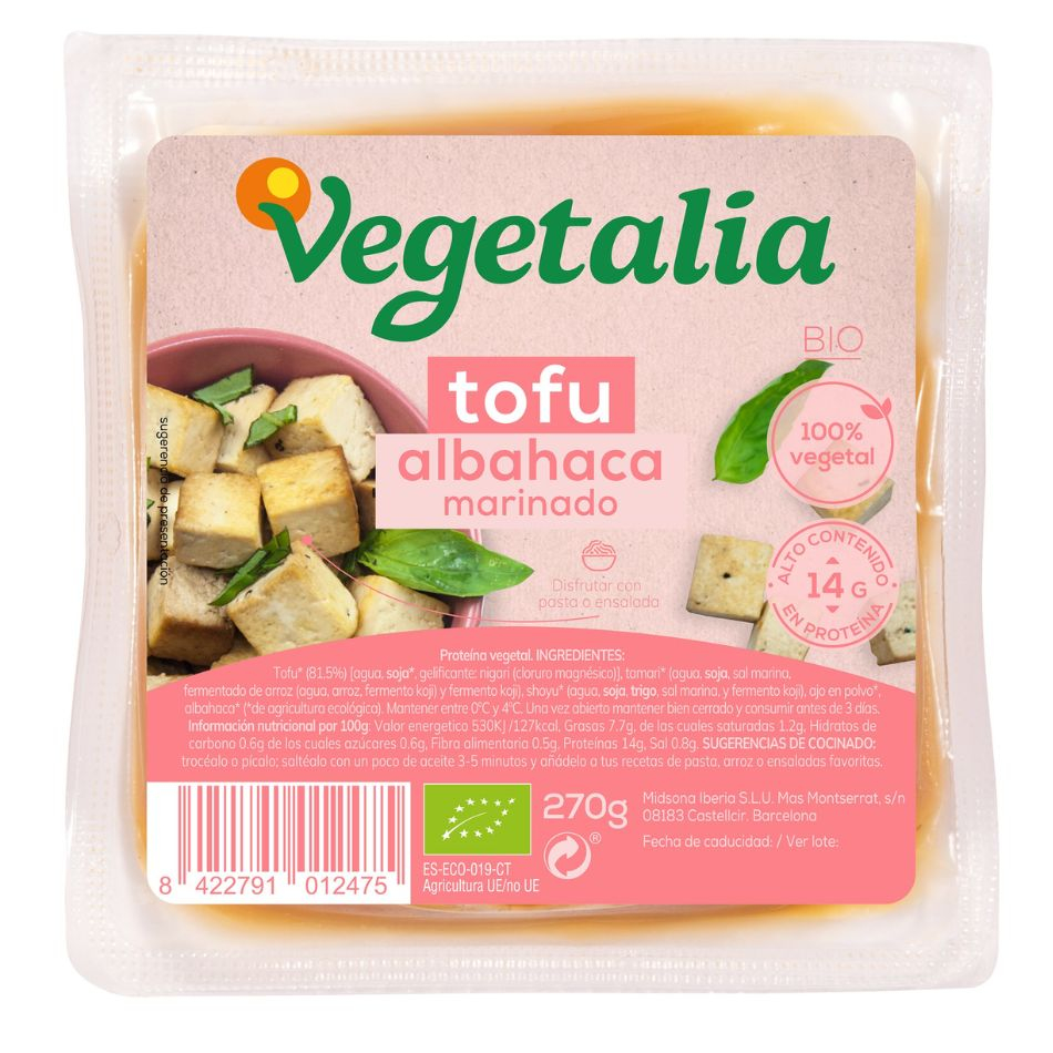 Tofu con Albahaca marinado con Tamari Eco 270gr Vegetalia