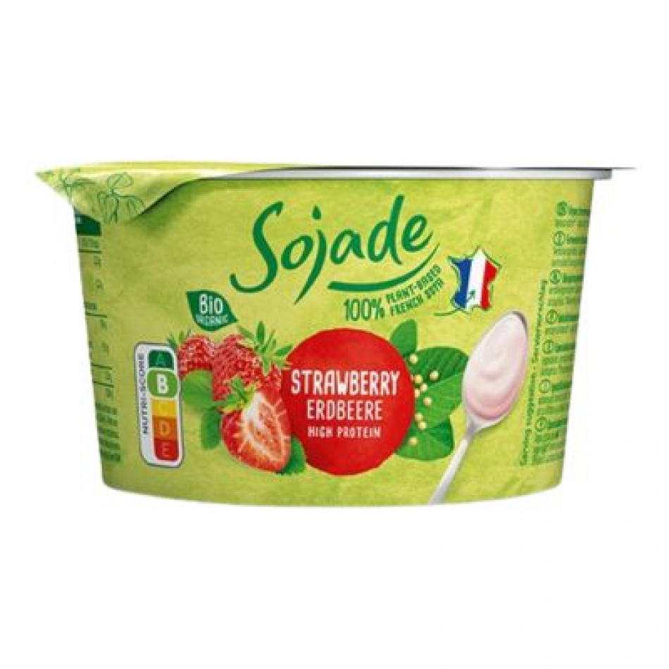 Yogur vegano de soja con fresa Bio 150gr Sojade