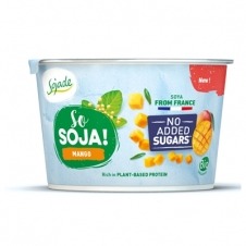 Yogur vegano de soja con mango sin azúcar Bio 150gr Sojade