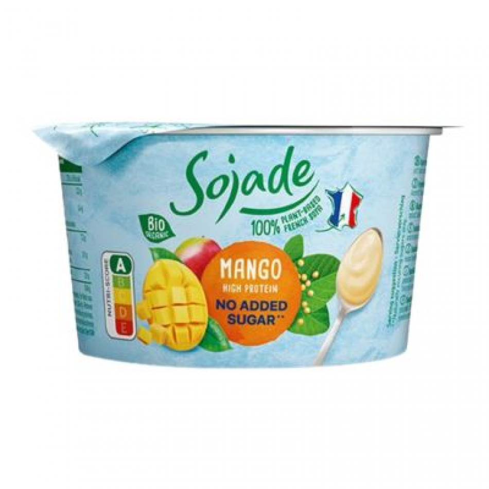 Yogur vegano de soja con mango sin azúcar Bio 150gr Sojade