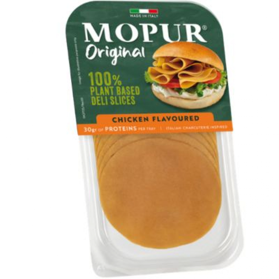 Mopur pollo asado vegano en lonchas 90gr Good & Green