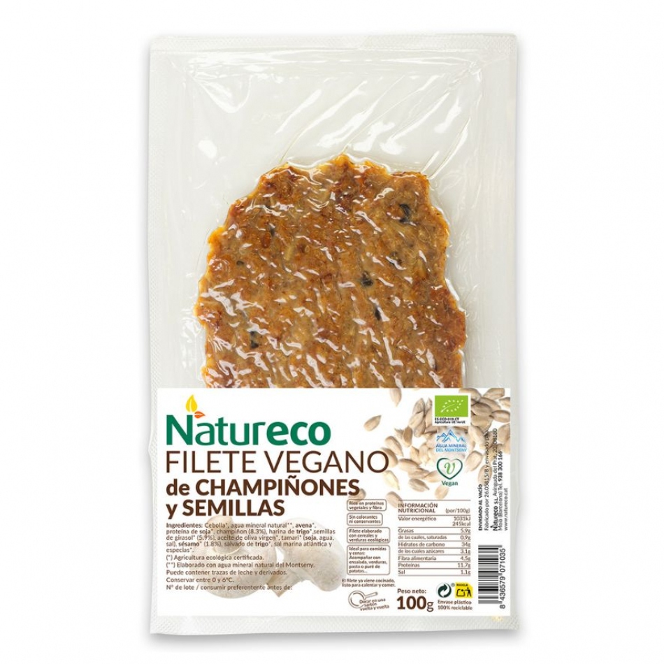Filete Vegano de Champiñones y Semillas 100gr Natureco