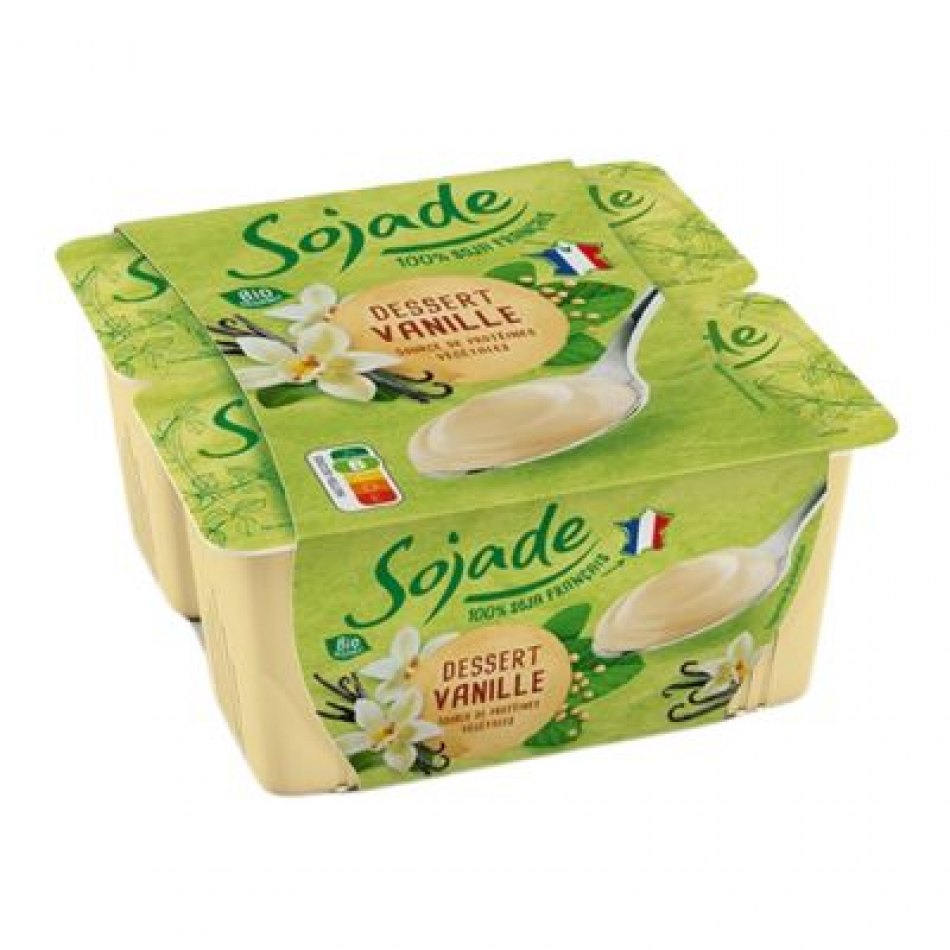 Yogur vegano de Soja con Vainilla Bio 4x100gr Sojade