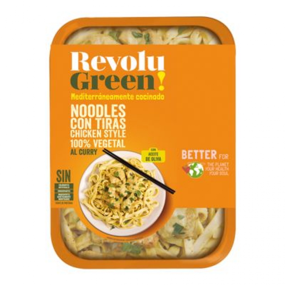 Noodles con Tiras Vegetales y Salsa de Curry 270g Revolu Green