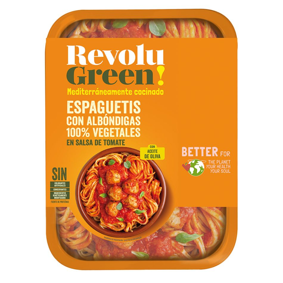 Espaguetis con Albondigas Vegetales 290g Revolu Green