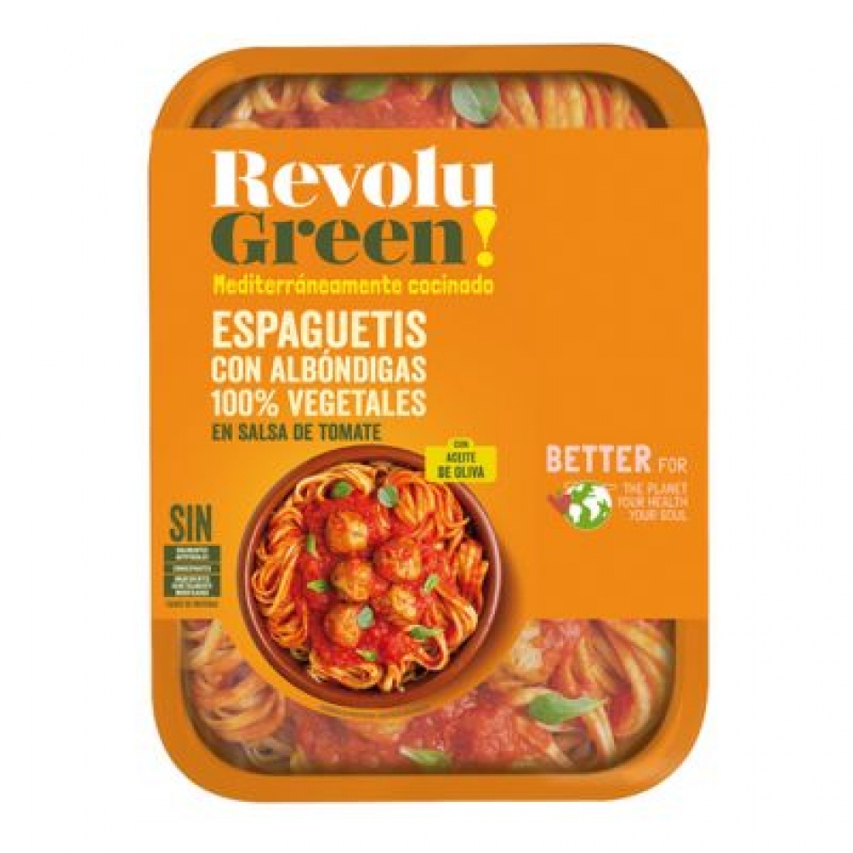 Espaguetis con Albondigas Vegetales 290g Revolu Green