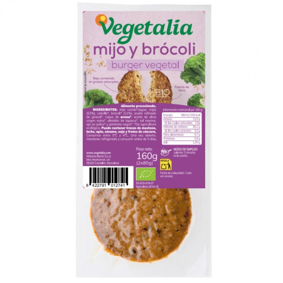 Vegeburger de Mijo y Brocoli Bio 2x80gr Vegetalia