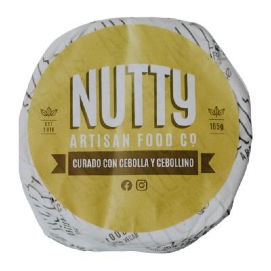 Queso vegano Curado con Cebolla y Cebollino 165gr Nutty Artisan Food