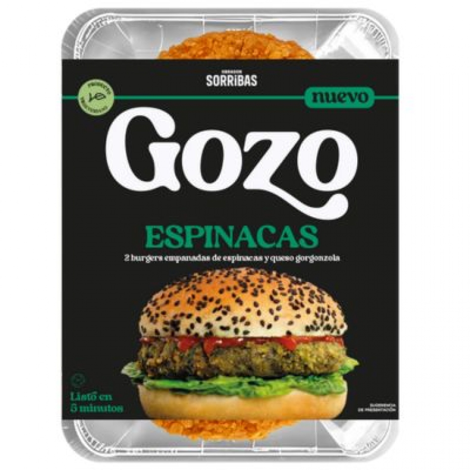 Gozo Espinacas y Gorgonzola Burger Vegetal Empanada 2x90gr Obrador Sorribas