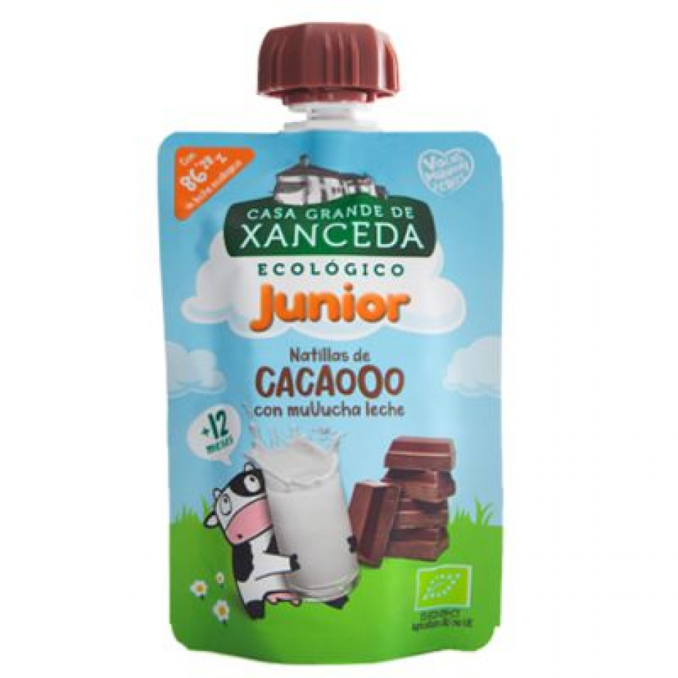 Pouch Junior Natillas Cacao y Leche Eco 90gr Casa Grande de Xanceda