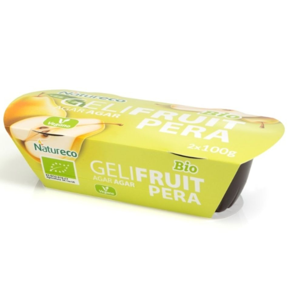 Postre vegano Gelatina Agar Agar Pera Bio 2x100gr Natureco