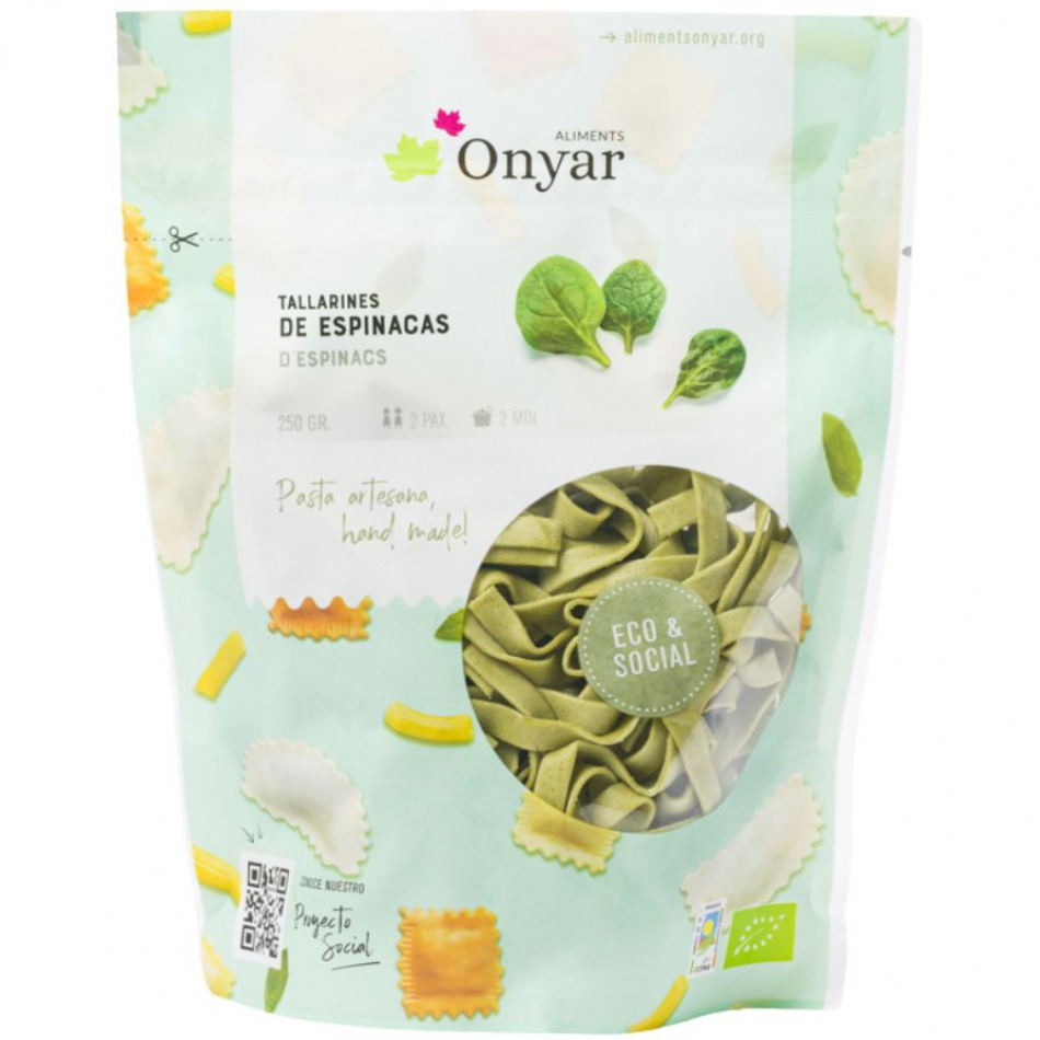 Tallarines de Espinacas Eco 250gr Aliments Onyar