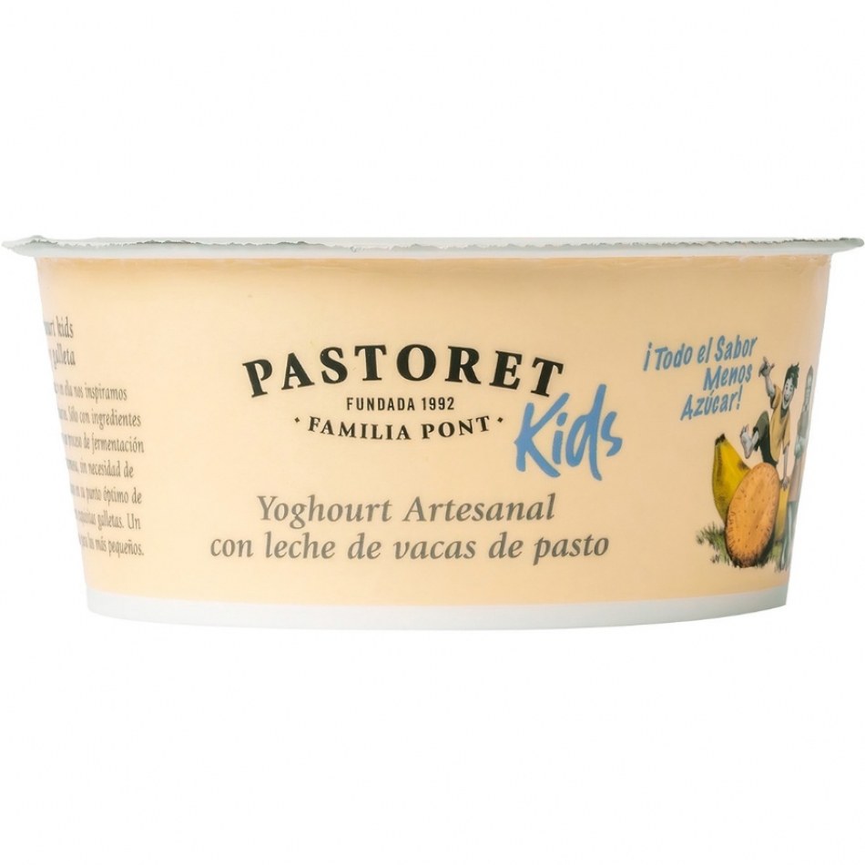 Yogur Vaca Kids Platano Galleta 125gr Pastoret