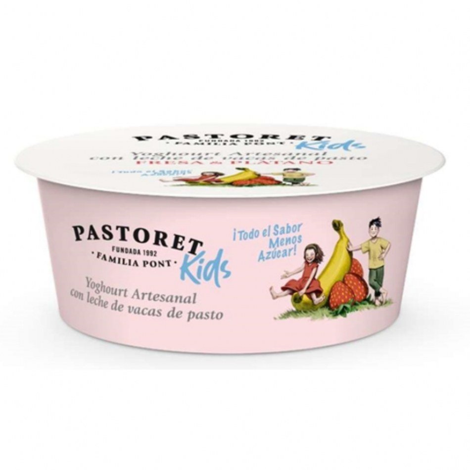 Yogur Vaca Kids Fresa Platano 125gr Pastoret