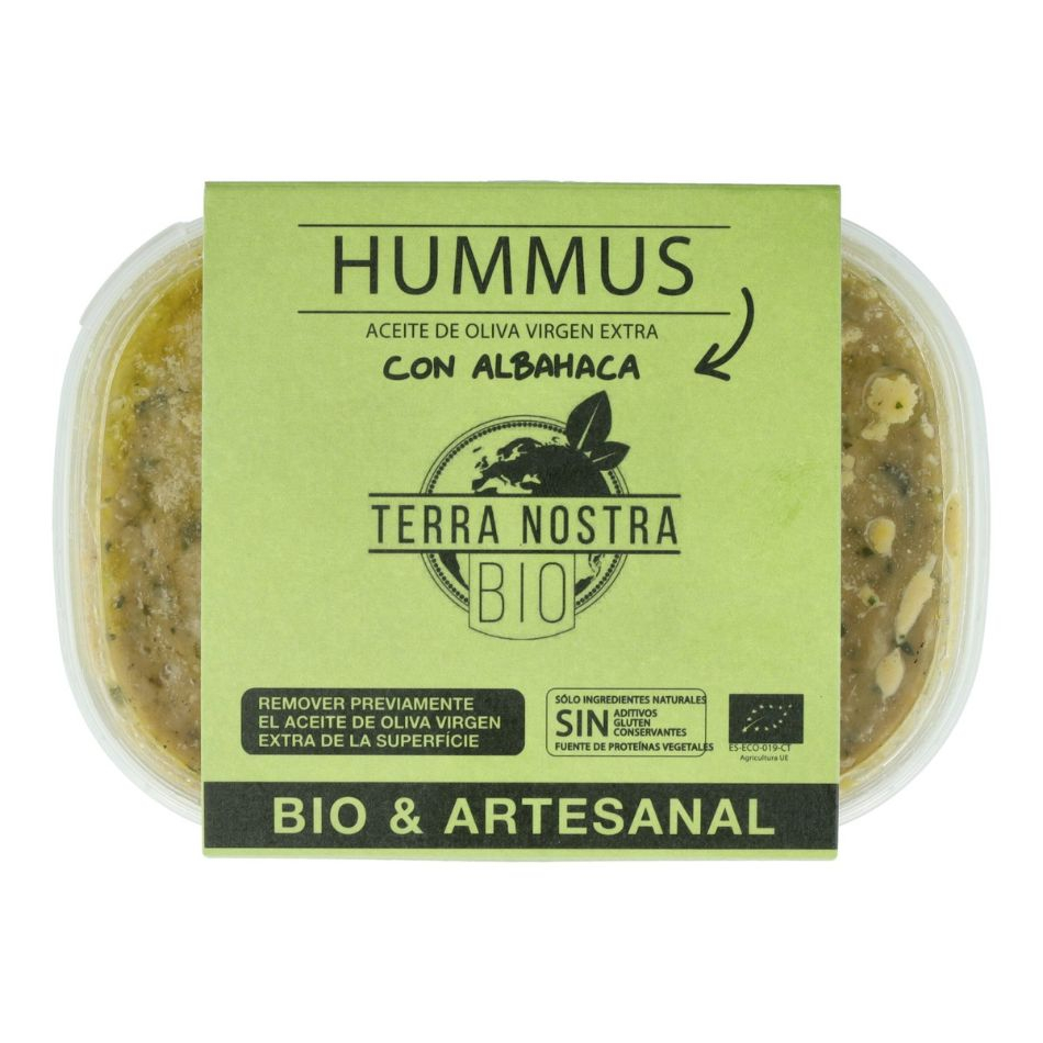 Hummus de Garbanzos y Albahaca Bio 200gr Terra Nostra