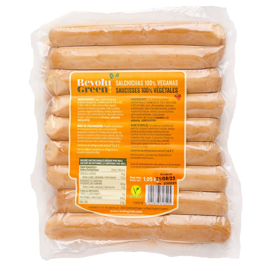 Salchichas Veganas18 unidades Revolu Green
