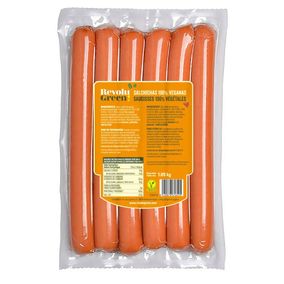 Salchichas Veganas18 unidades Revolu Green