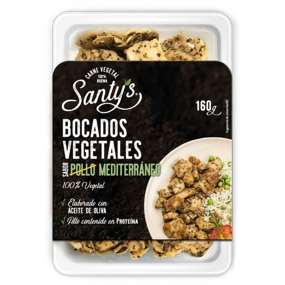 Bocados Vegetales Sabor Pollo Mediterraneo 160g Santy's