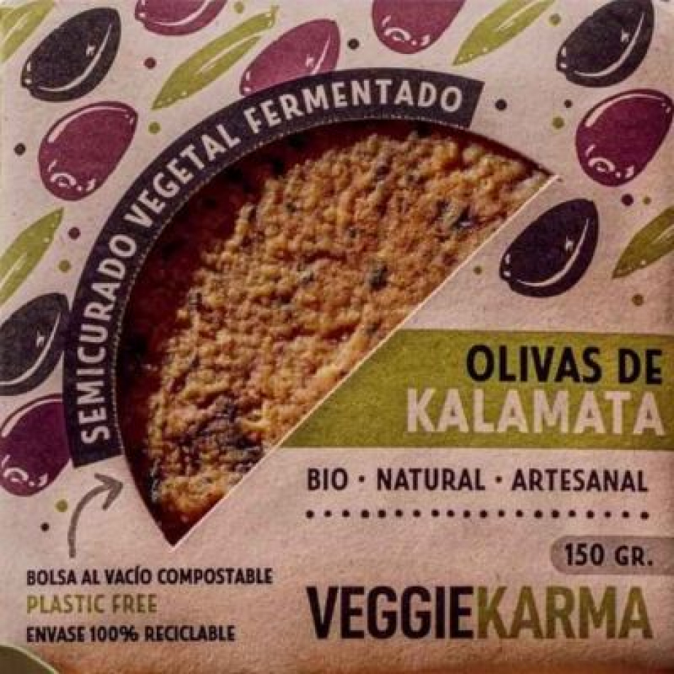 Queso vegetal Semicurado Fermentado con olivas 150g Veggie Karma