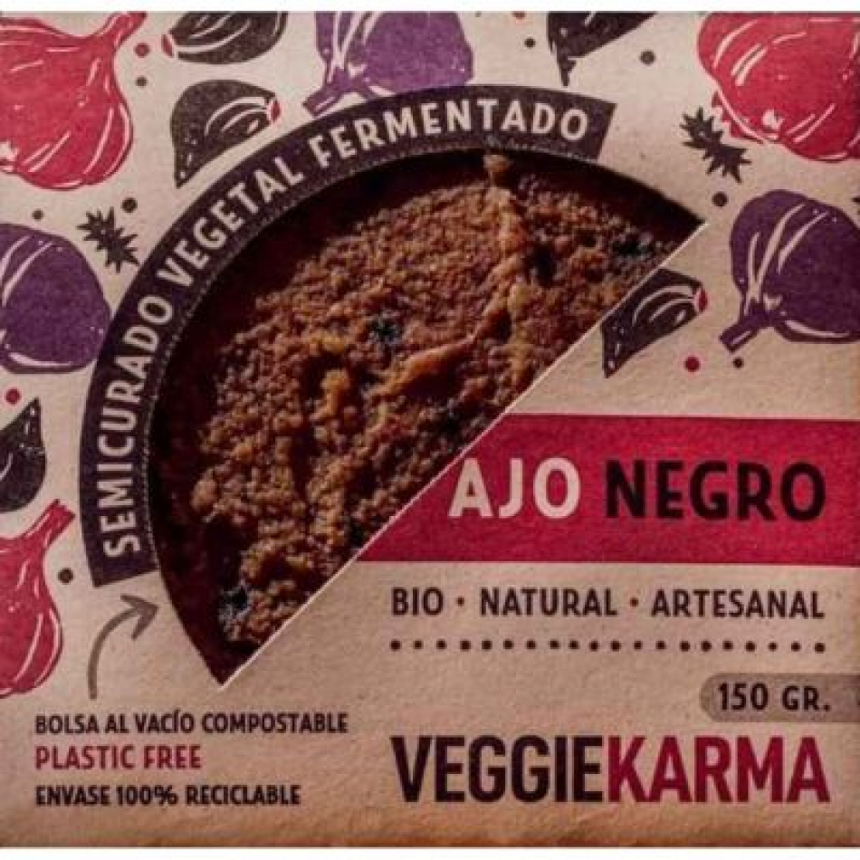 Queso vegetal Semicurado Fermentado con ajo negro 150g Veggie Karma