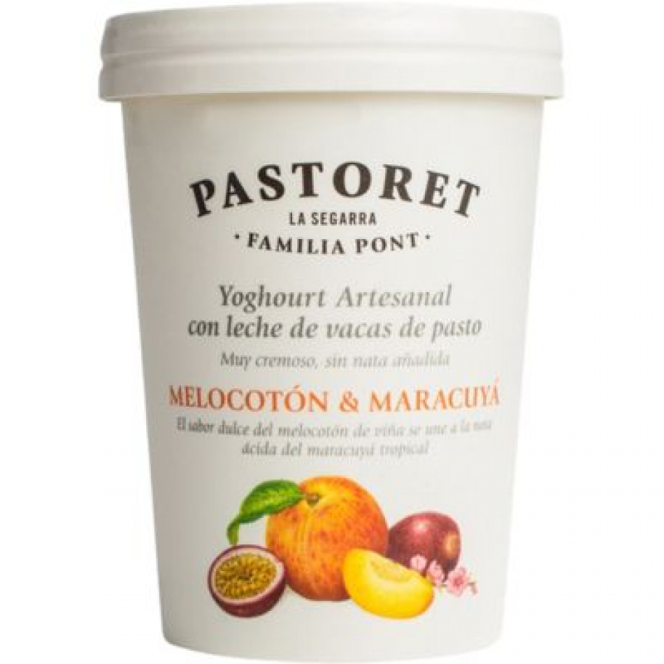 Yogur Artesanal Melocoton y Maracuya 500gr Pastoret