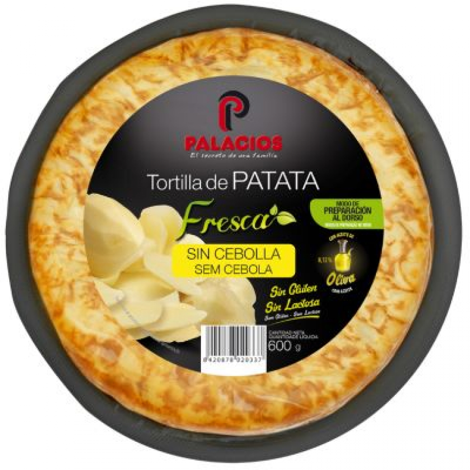 Tortilla Fresca sin Cebolla 600gr Palacios