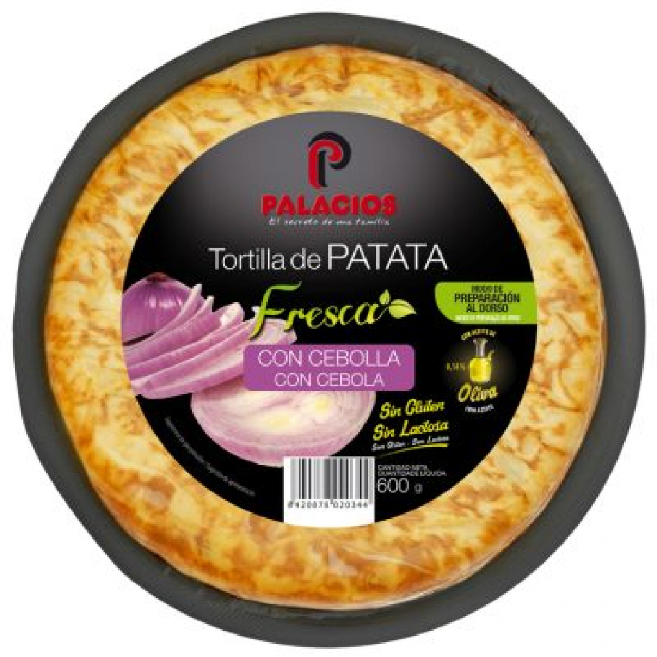 Tortilla Fresca con Cebolla 600gr Palacios