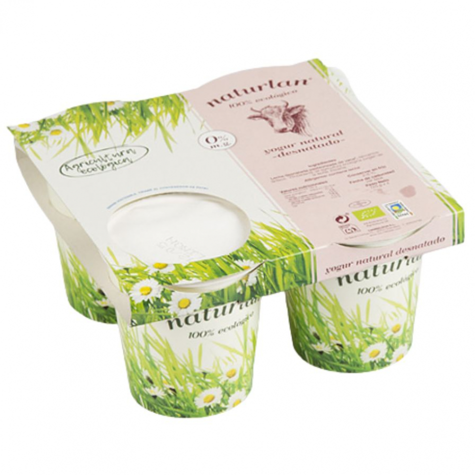 Yogur de Vaca desnatado Bio 4x125gr Naturlan