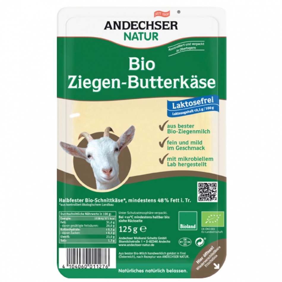 Queso de Cabra Cremoso en Lonchas 125gr Bio Andechser