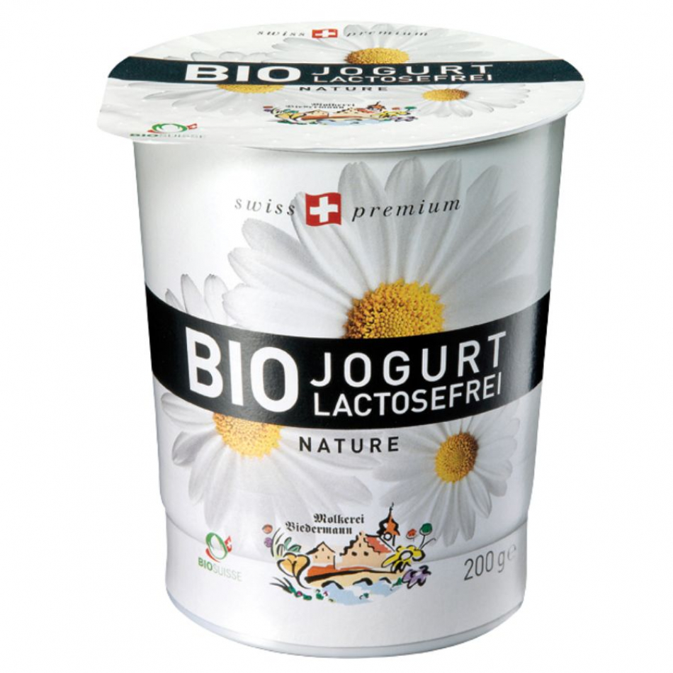 Yogur Sin Lactosa Natural Bio 200gr Biedermann