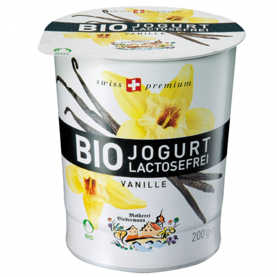 Yogur Sin Lactosa Vainilla Bio 200gr Biedermann