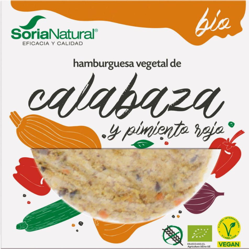 Hamburguesa Calabaza Pimiento Bio Vegana 2X100 gr Soria Natural