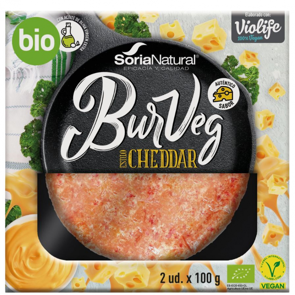 Burveg Estilo Cheddar Vegano Bio 2x100 gr Soria Natural
