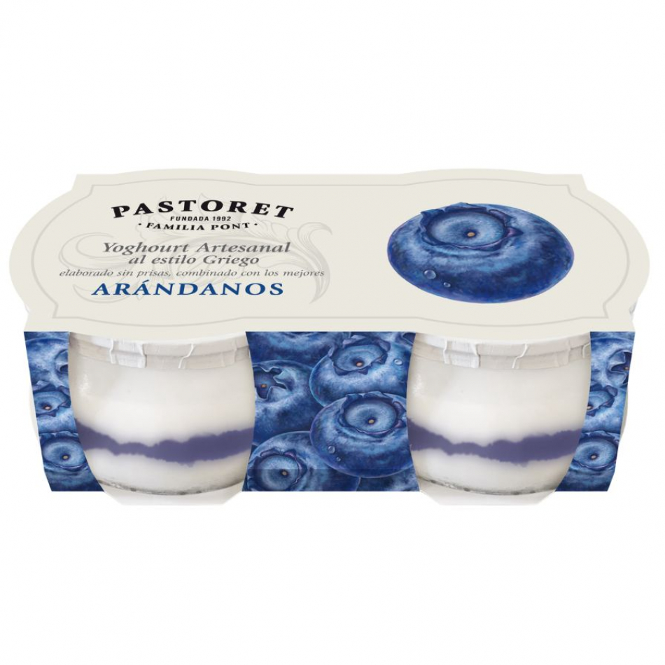 Yoghourt Azucarado al estilo Griego con Arándanos 2x135gr Pastoret