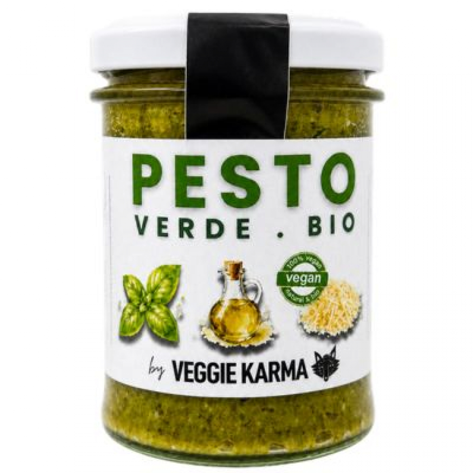 Pesto verde con queso semicurado estilo italiano rallado Vegano 140gr Veggie Karma