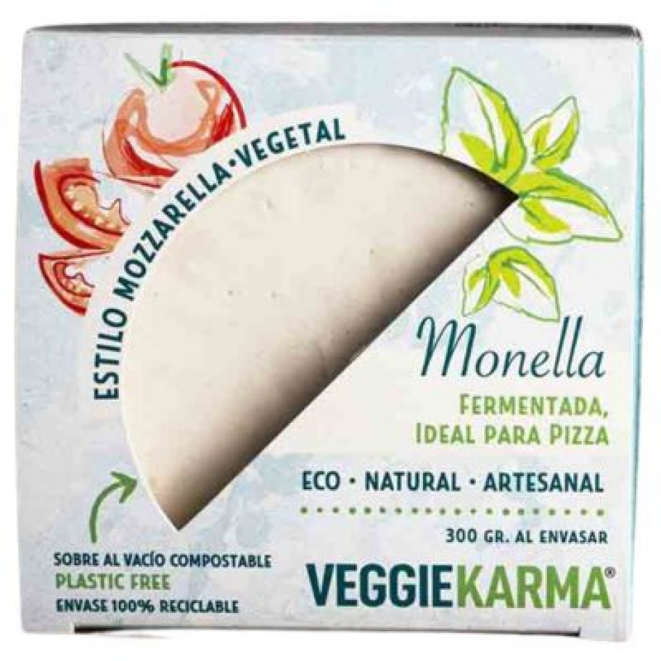 Queso Monella Semicurado estilo Mozzarella Vegano Eco 300 gr Veggie Karma