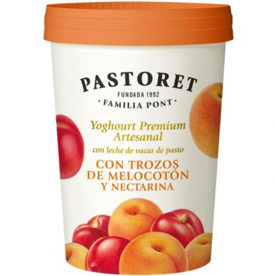 Yogur Artesanal con Trozos de Melocoton y Nectarina 475g El Pastoret