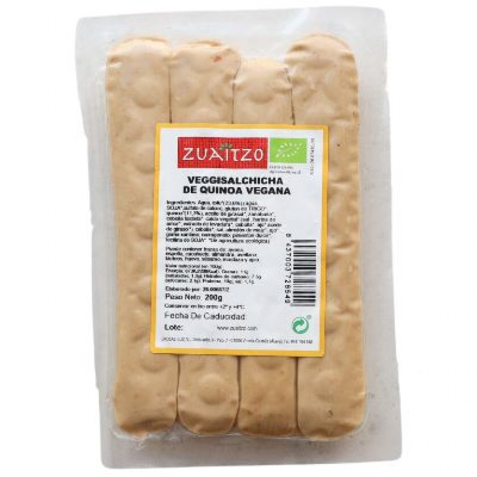 Veggisalchicha de Quinoa Vegana Eco 200g Zuaitzo