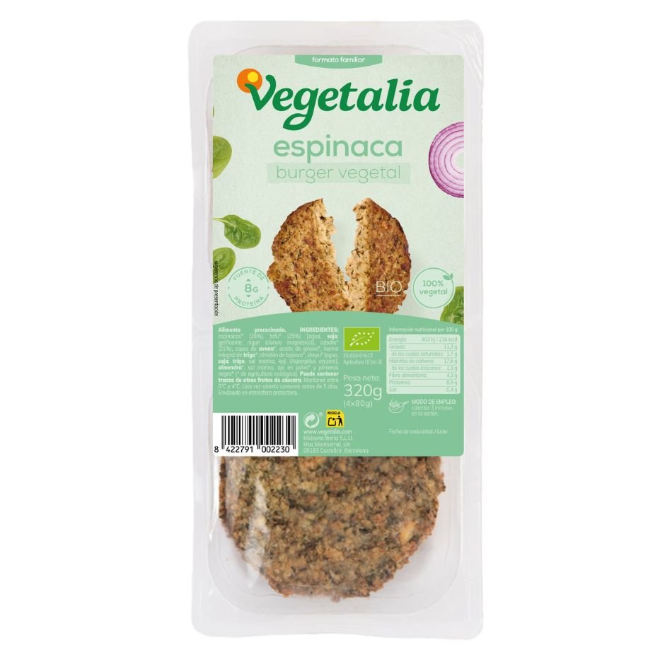 Vegeburguer de Tofu y Espinacas 320gr Vegetalia