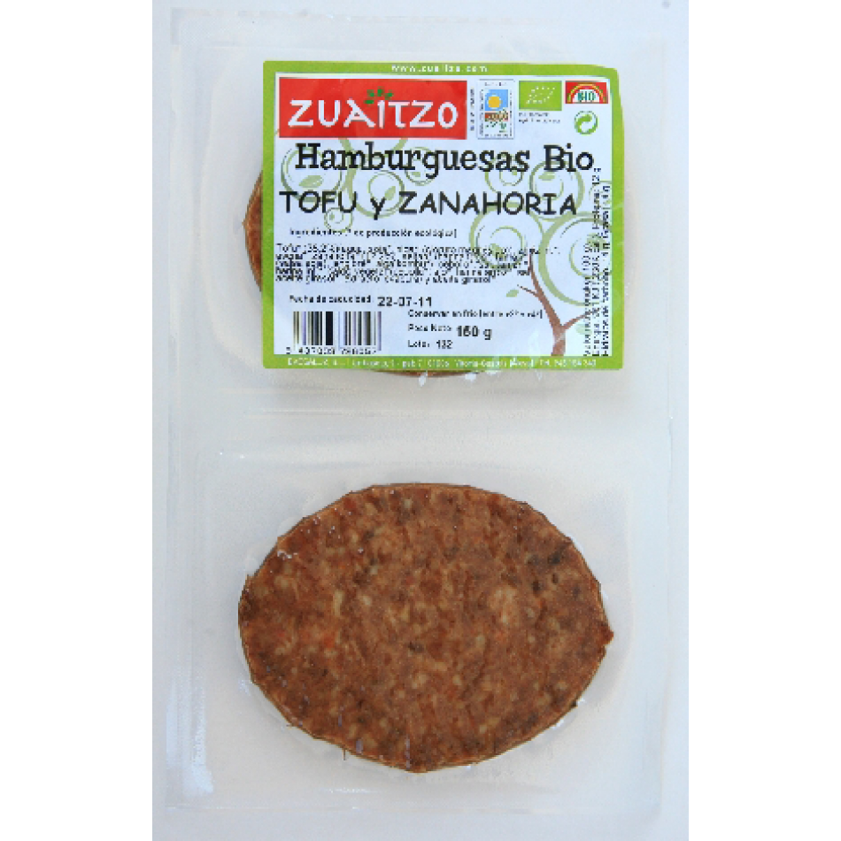 Hamburguesas Bio Tofu y Zanahoria 150gr Zuaitzo