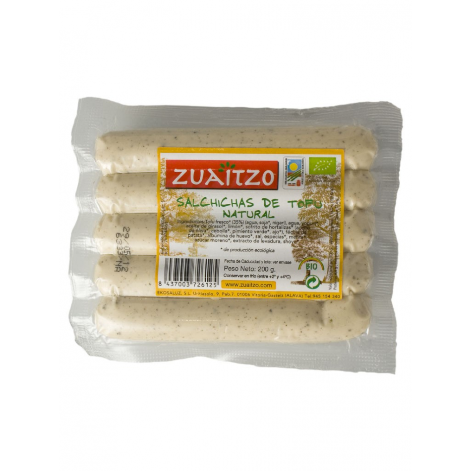 Salchicha de Tofu natural 200gr Zuaitzo