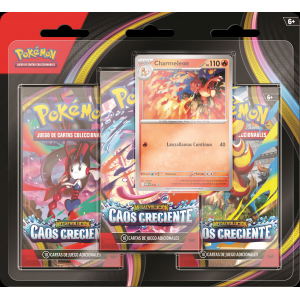 POKEMON TCG CAOS CRECIENTE BLISTER 3 SOBRES ESP