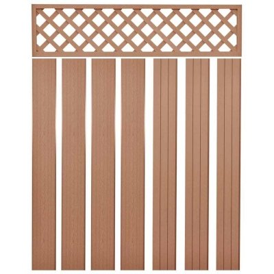 Poste de valla de repuesto 7 unidades WPC marrón 170 cm