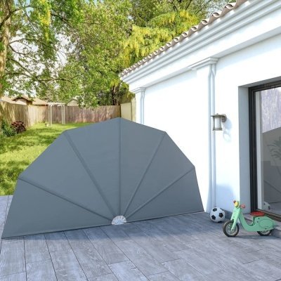 Toldo lateral plegable terraza gris 200 cm