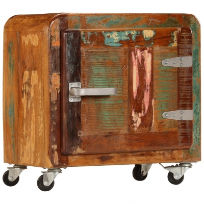 Mesita de noche 50x30x50 cm madera reciclada maciza