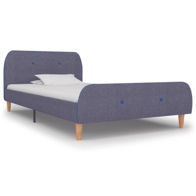 Estructura de cama de tela gris claro 90x200 cm